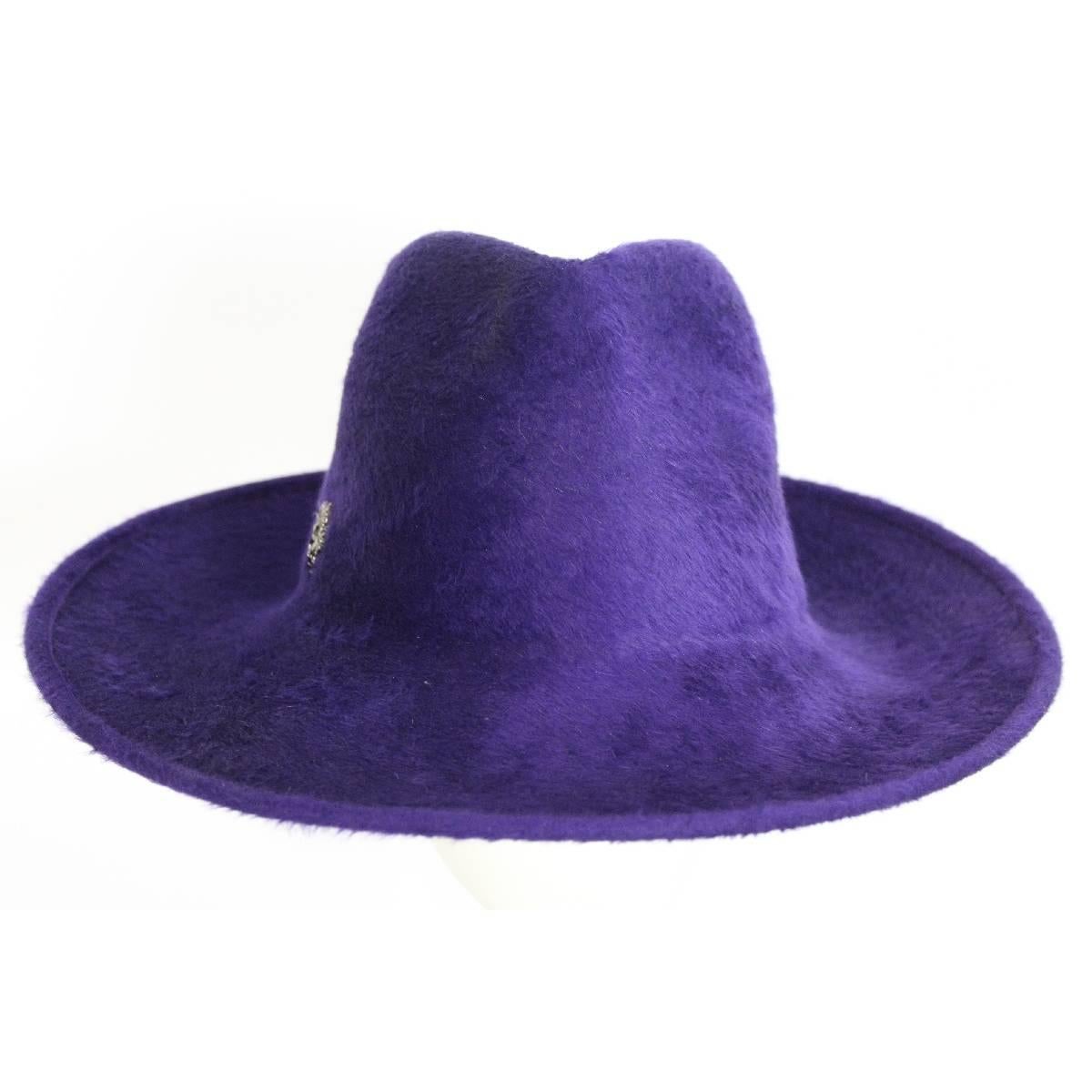 Purple Philip Treacy purple wool felt hat size M made England 