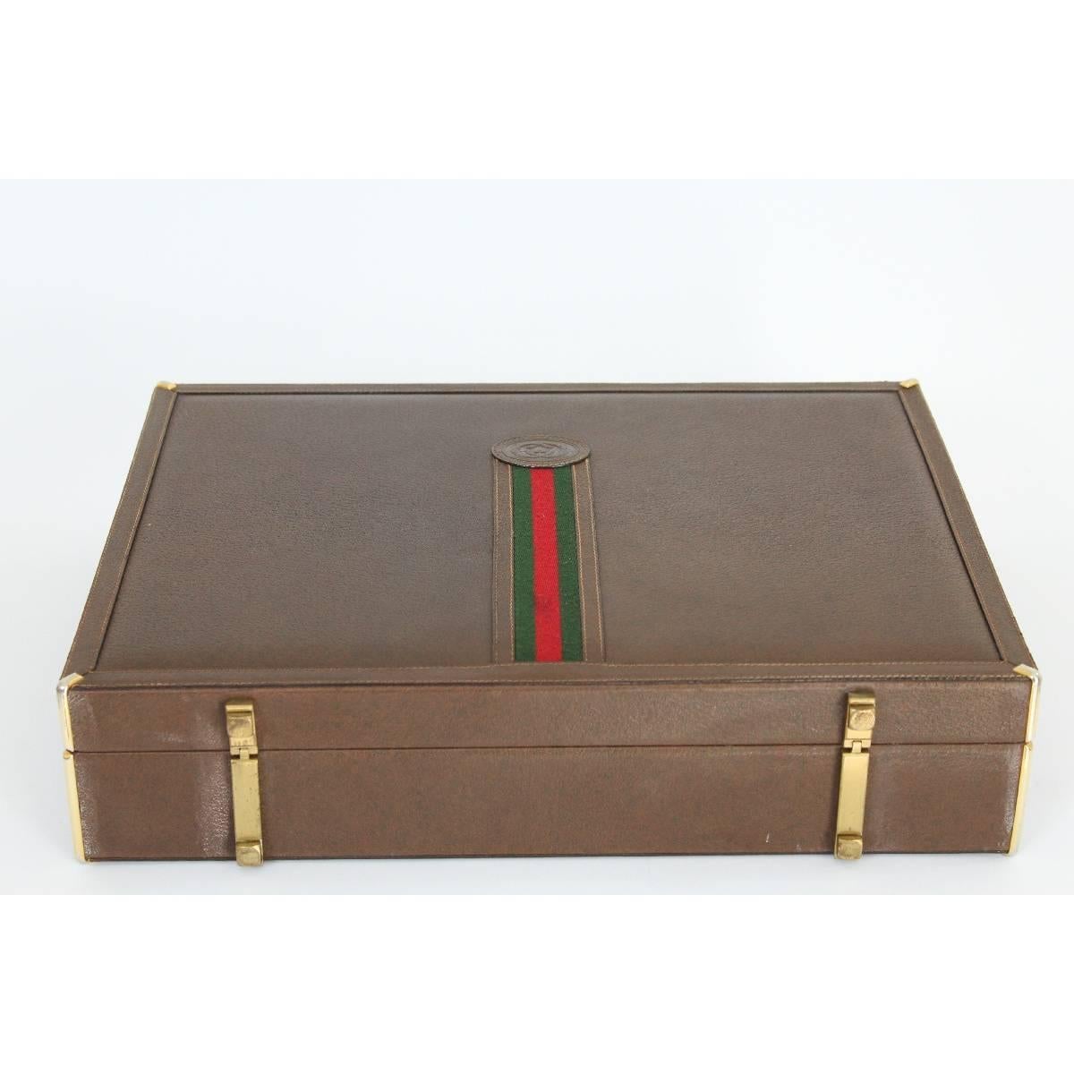 vintage gucci briefcase leather