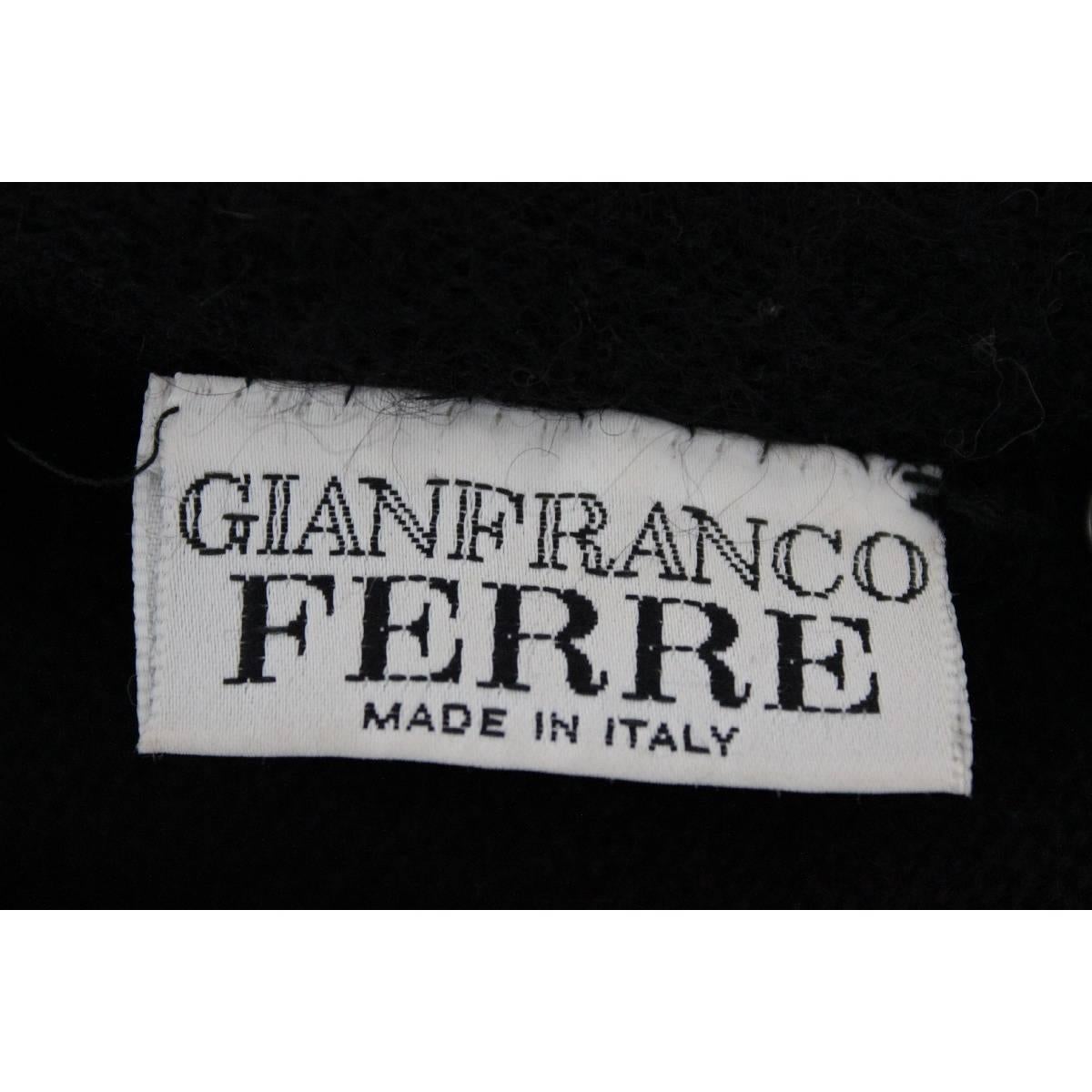Gianfranco Ferre vintage wool angora and leopard fur jacket black  1