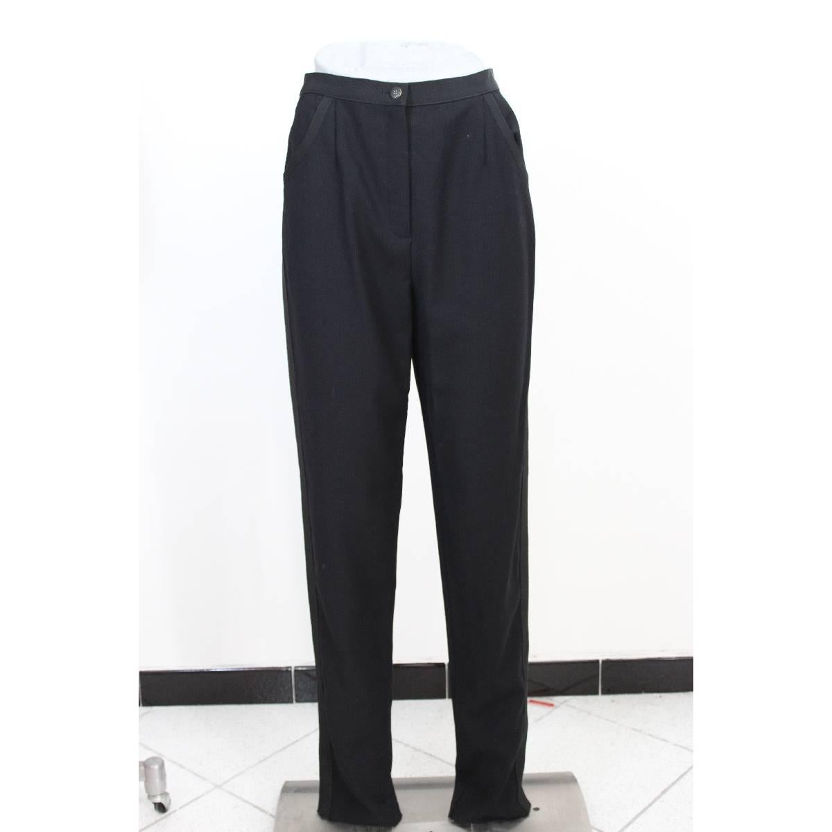 Valentino suit pants black wool jacket trouser size 42 it made italy 1990s NWT In New Condition In Brindisi, IT