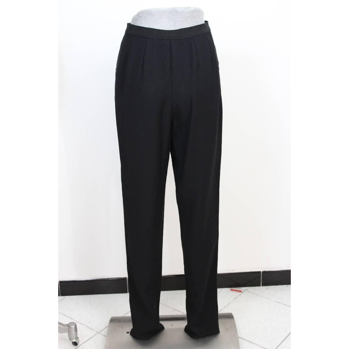 Women's Valentino suit pants black wool jacket trouser size 42 it made italy 1990s NWT