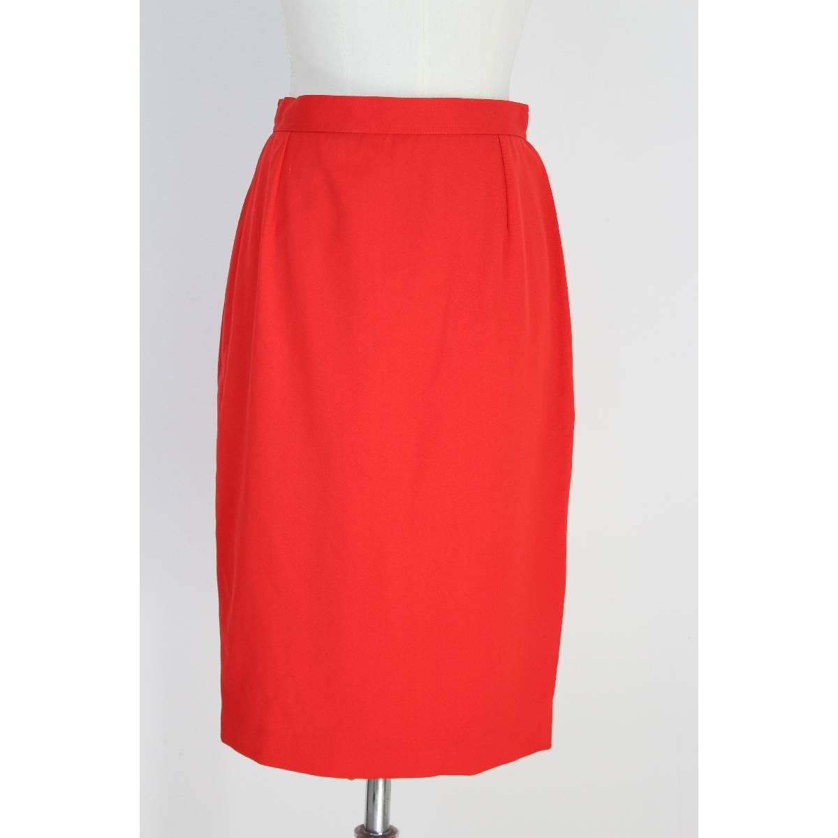 Women's Valentino Classic Red Wool Italian Skirt Suit, 1990s