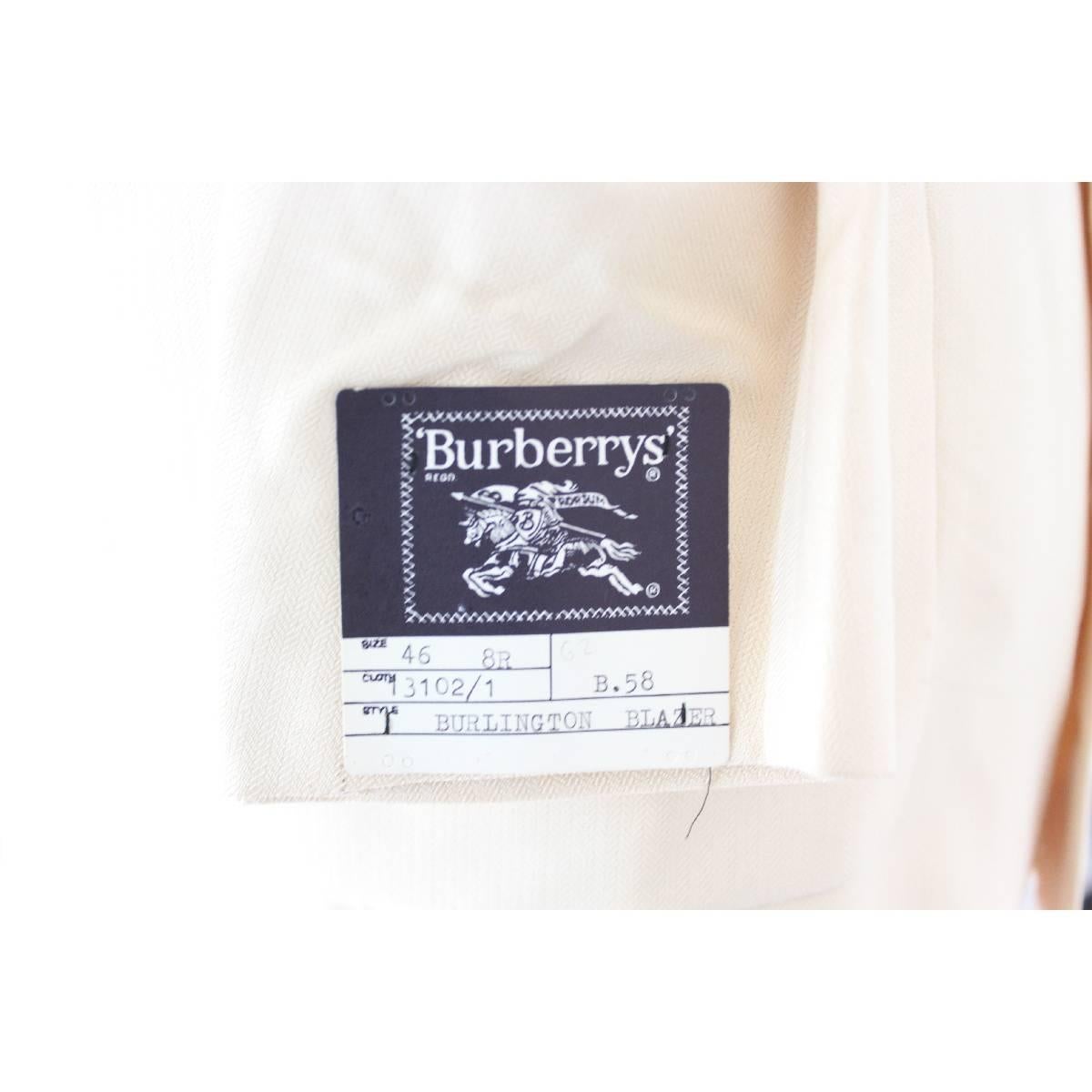 Nwt Burberry vintage jacket double-breasted burlington 100% silk men’s size 46 i In New Condition In Brindisi, IT