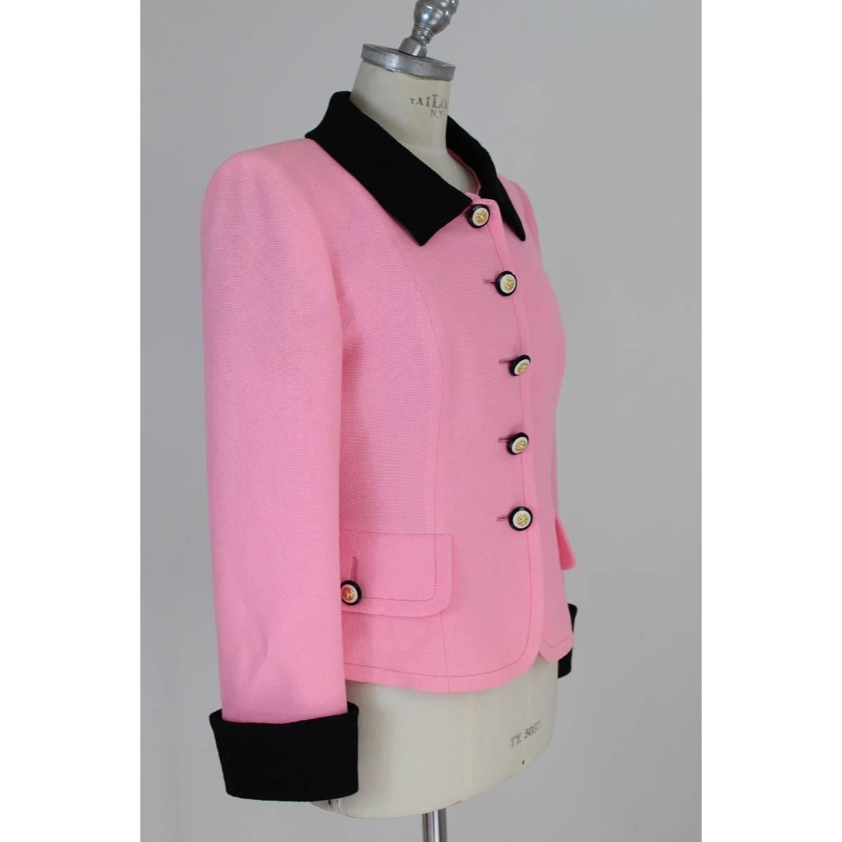 Pink NWT Mario Borsato Couture vintage wool boucle jacket women’s size 44 pink 1980s For Sale