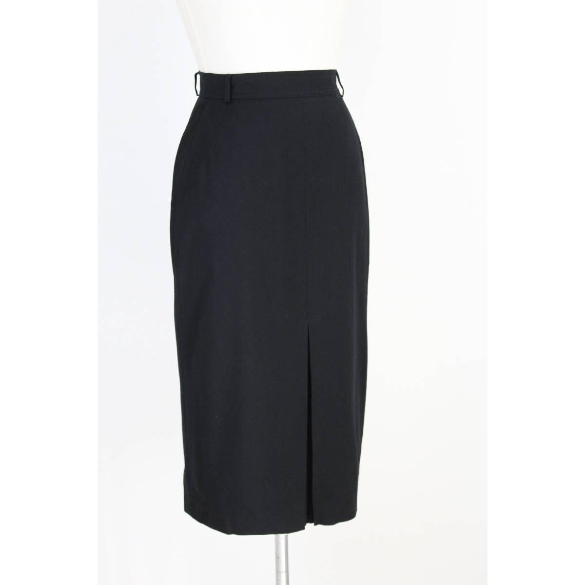 Black NWT Escada vintage skirt suit laminated jacket women’s 1980s wool size 36 black  For Sale