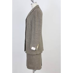 Brioni Romina vintage women’s brown wool skirt suit made in italy, 1980s