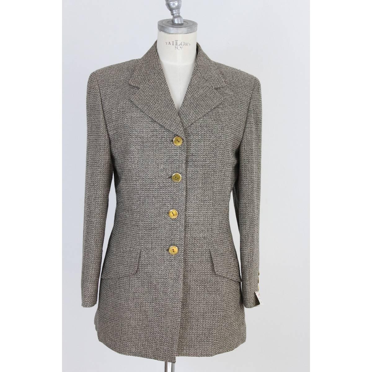 Brioni Romina vintage women’s brown wool skirt suit made in italy, 1980s In New Condition For Sale In Brindisi, IT