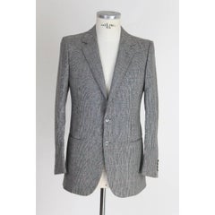 Brioni vintage prince of wales men’s slim fit gray suit, made in italy