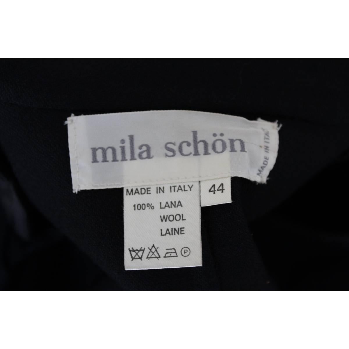 NWT Mila Schon vintage black embroidered jacket women’s 1980s size 44 made italy In New Condition For Sale In Brindisi, IT