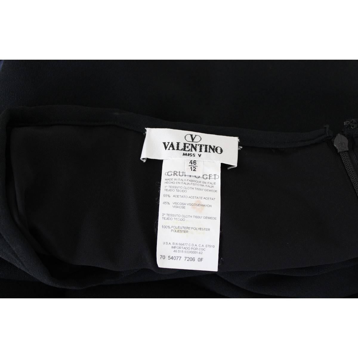 Women's Valentino Asimmetrycal Black Acetate Italian Skirt, 1990s For Sale