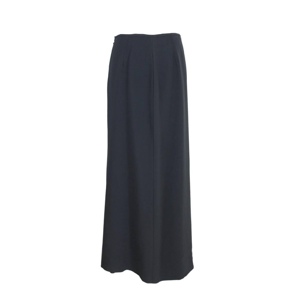 Valentino Asimmetrycal Black Acetate Italian Skirt, 1990s In New Condition For Sale In Brindisi, IT