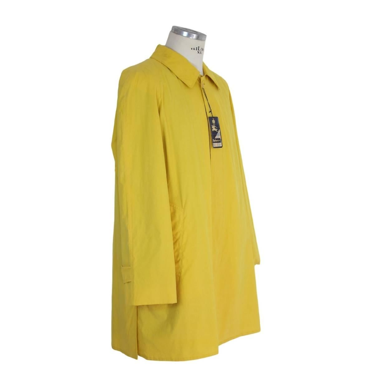 Yellow Nwt Burberry vintage yellow cotton wool coat men’s trench Collington size 50 it 