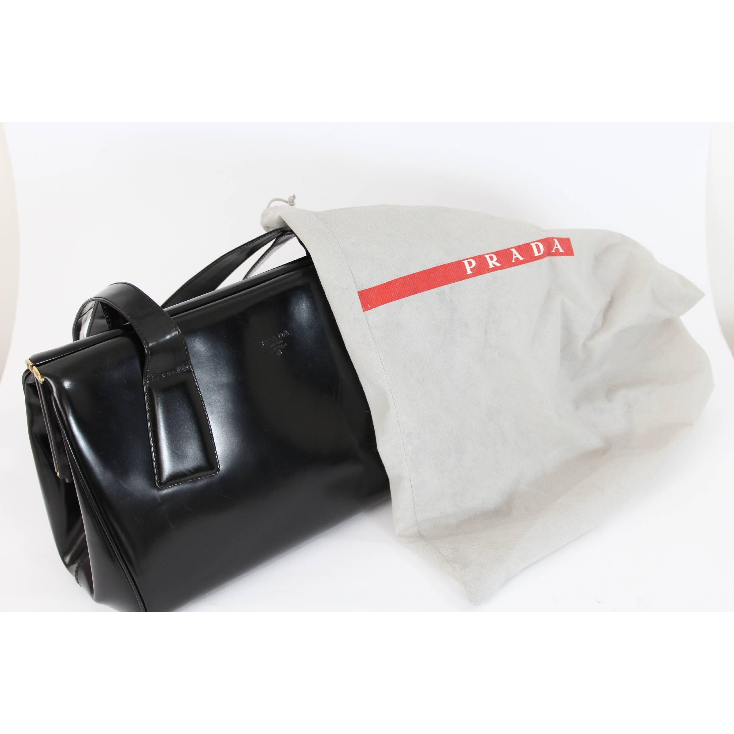 Prada Doctor Bag Black Patent Leather Vintage For Sale 7