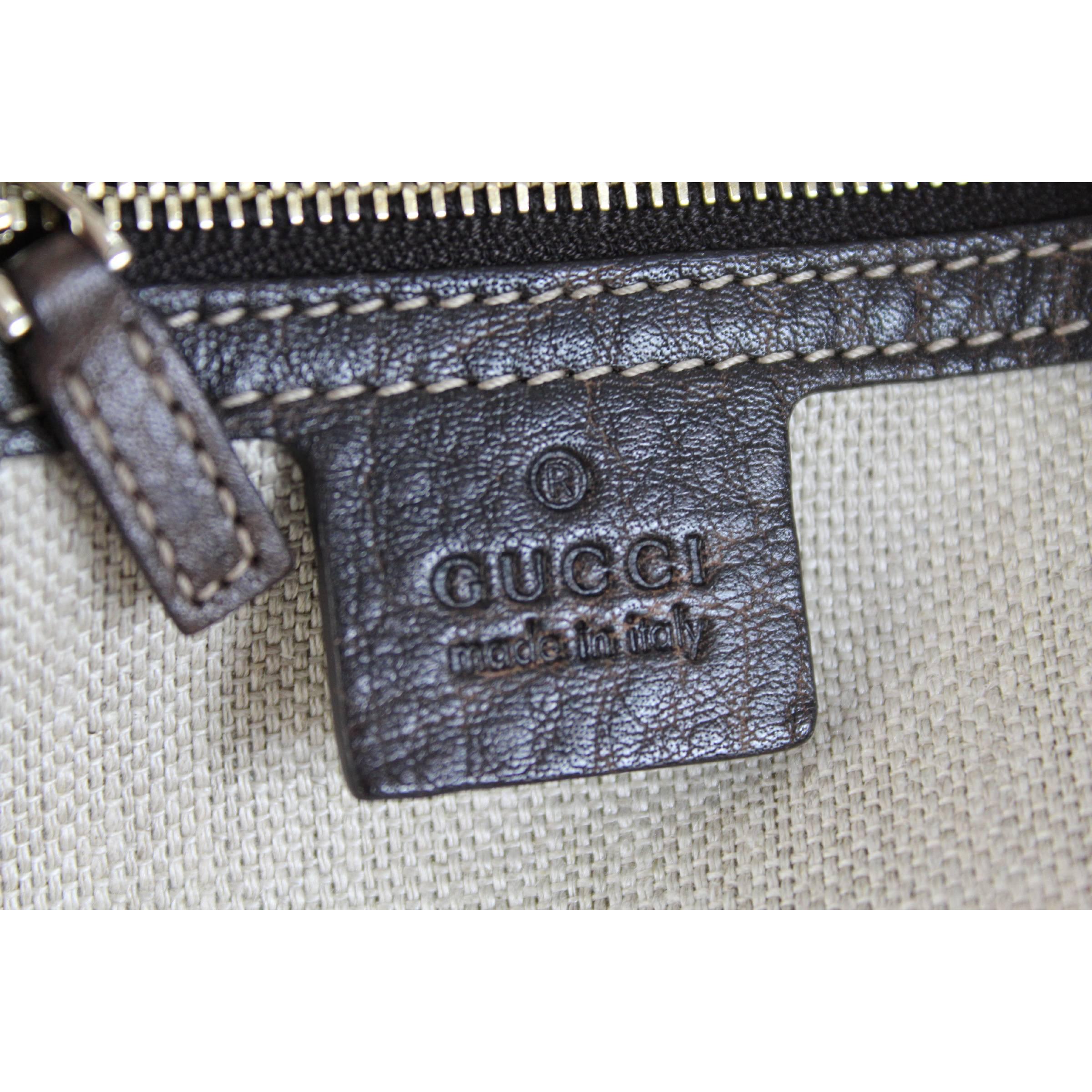 Gucci Jackie Canvas Leather Italian Shoulder Bag, 2000s 4