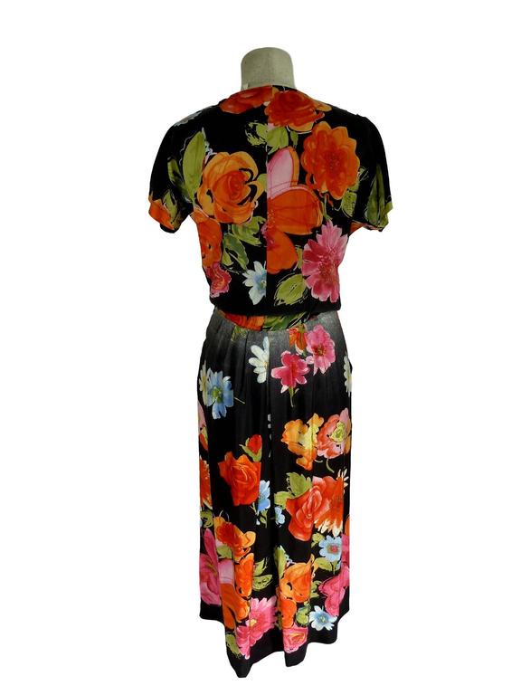 Fendi 365 floral vintage 1980s silk dress bolero skirt multi color at ...