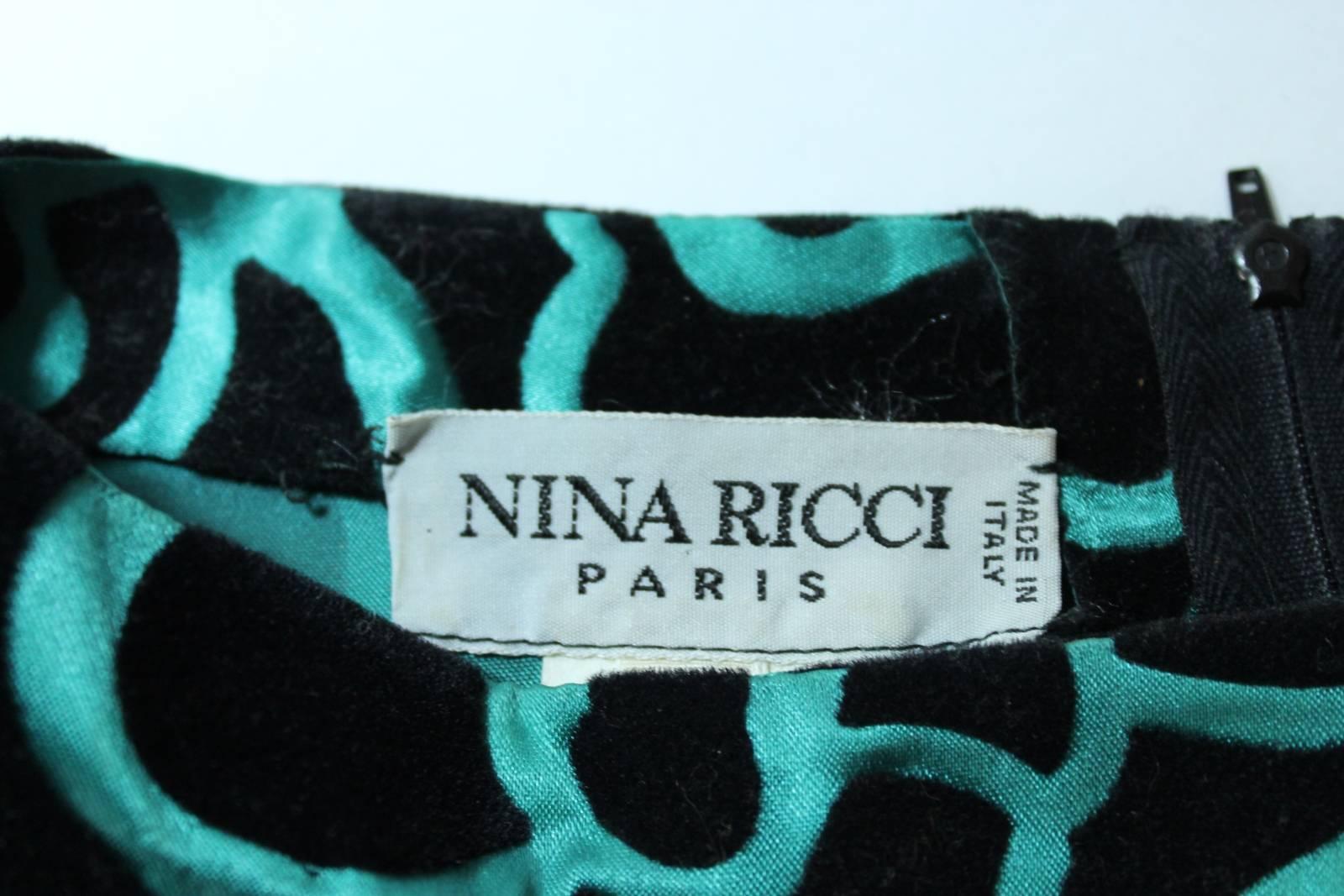 Nina Ricci blouse 1980's vintage baloon sleeves green woman's size 46 For Sale 3