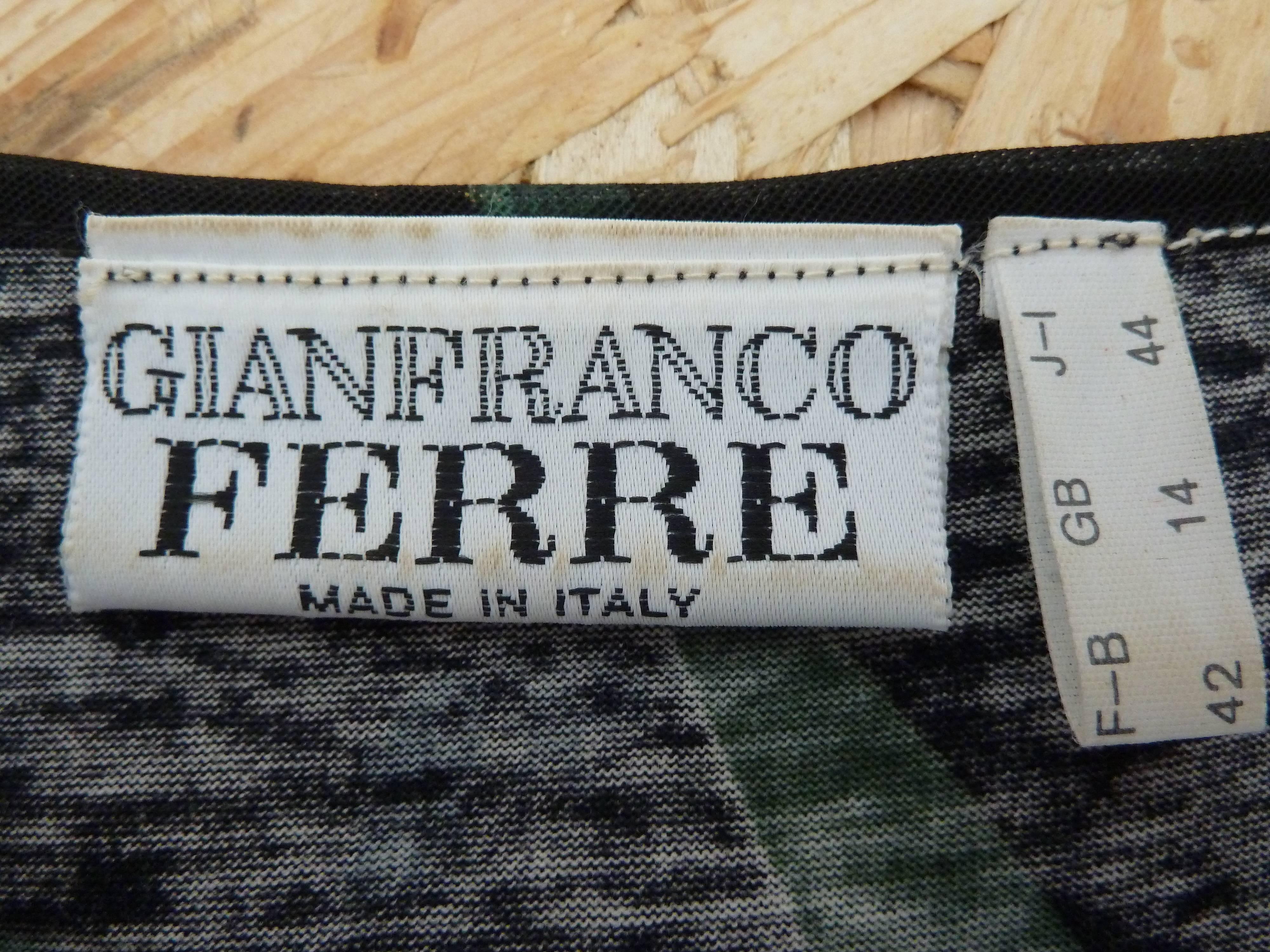 Gianfranco Ferrè 1980s silk vintage dress animal print women's vintage size 44 5