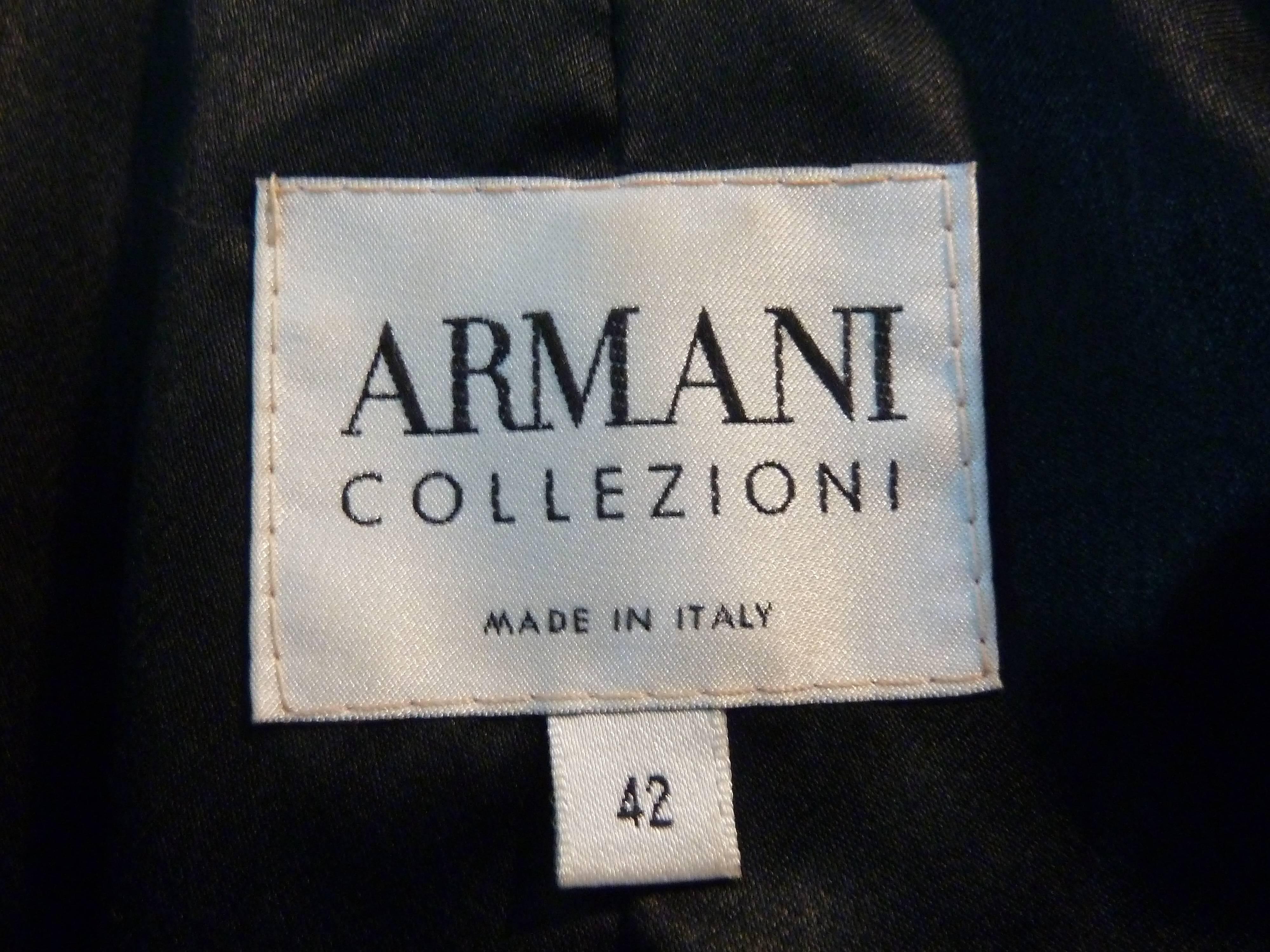 Armani Collezioni 1990s jacket Women's classic velvet blazer black size 42 For Sale 2