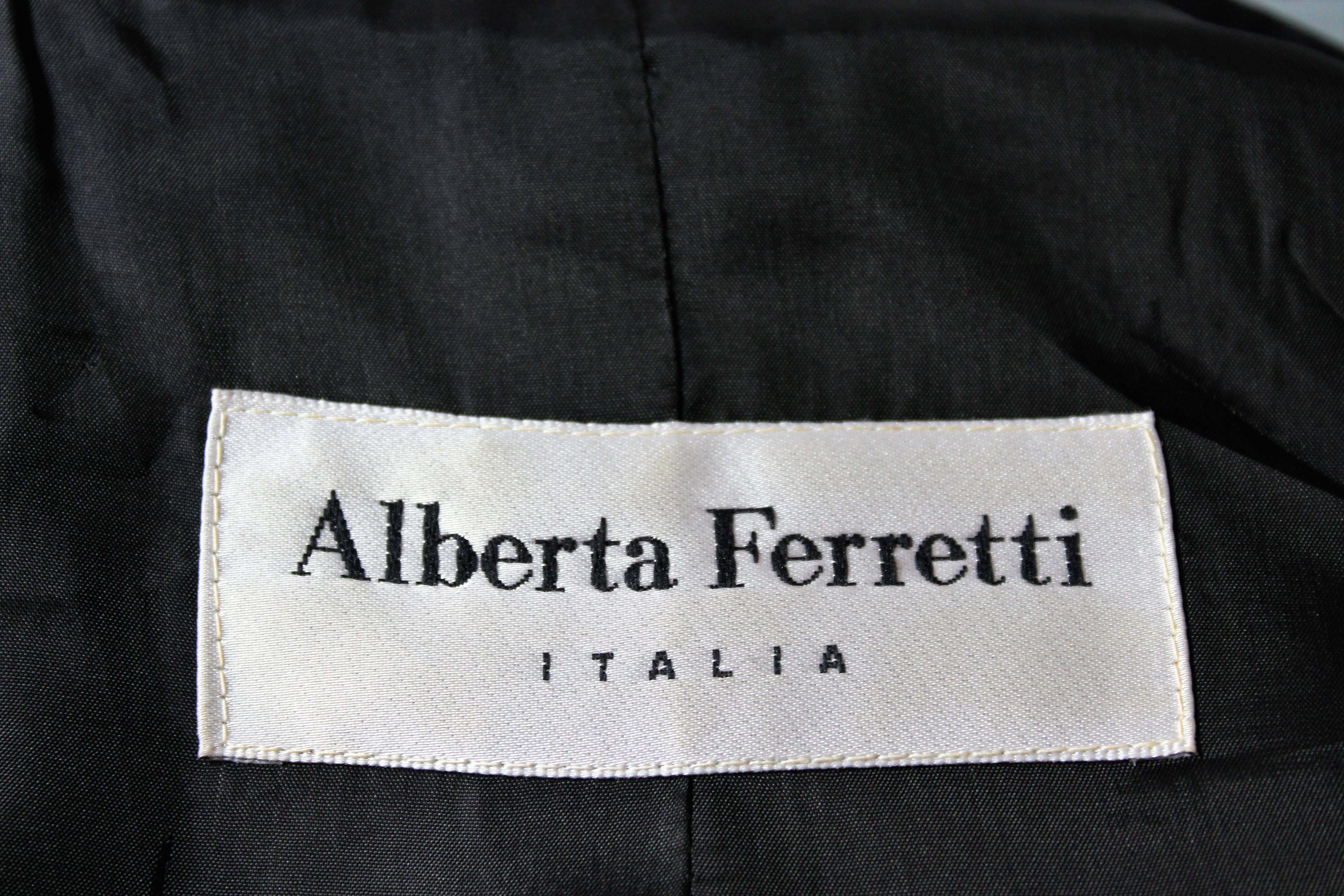 1990s Alberta Ferretti Black Bolero Jacket Bolero double Breasted For Sale 4