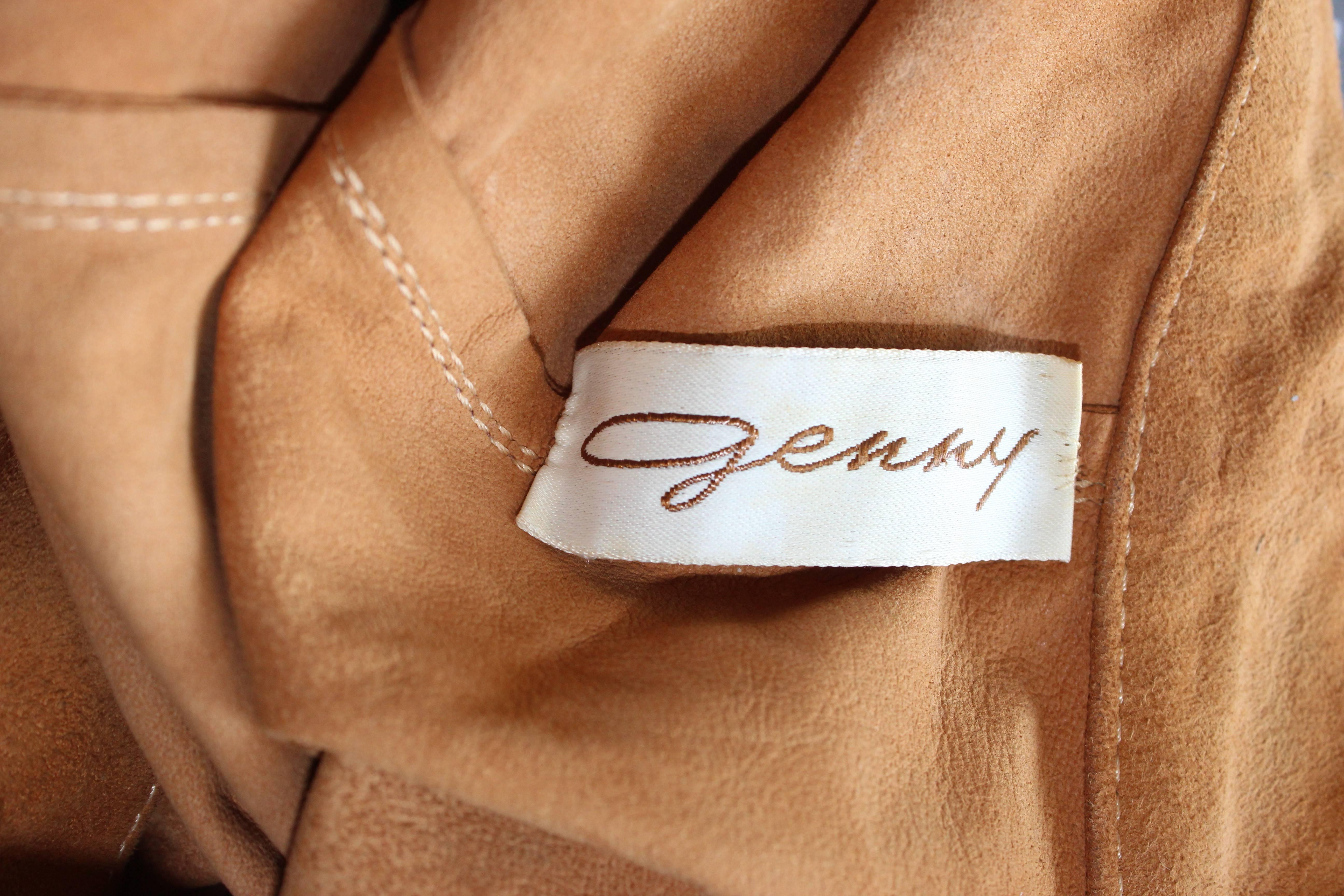 Women's 1980s Genny beige leather dress tunic size 42