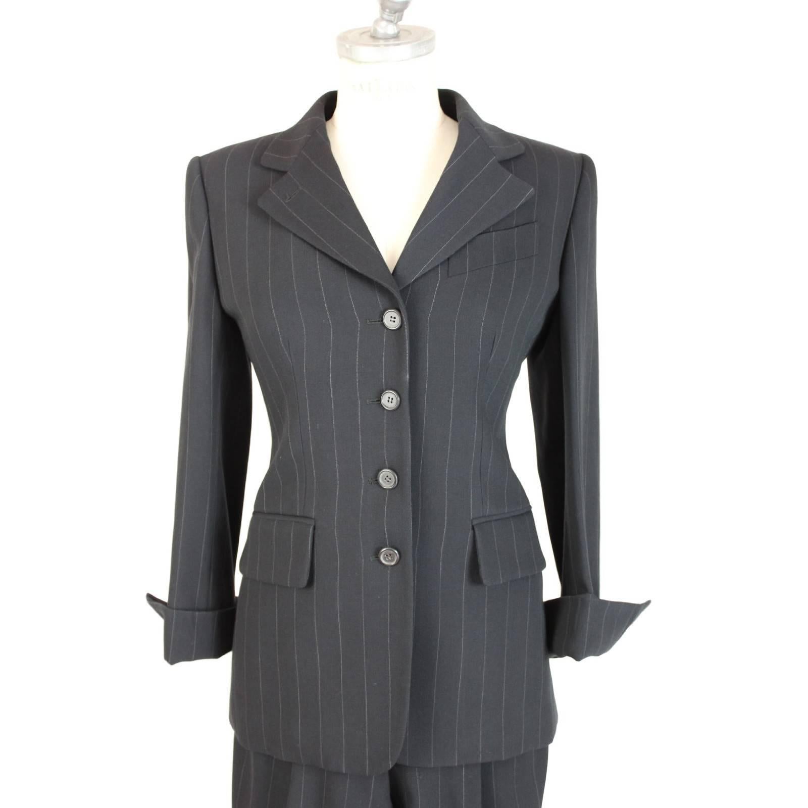 pinstripe coat with solid pants