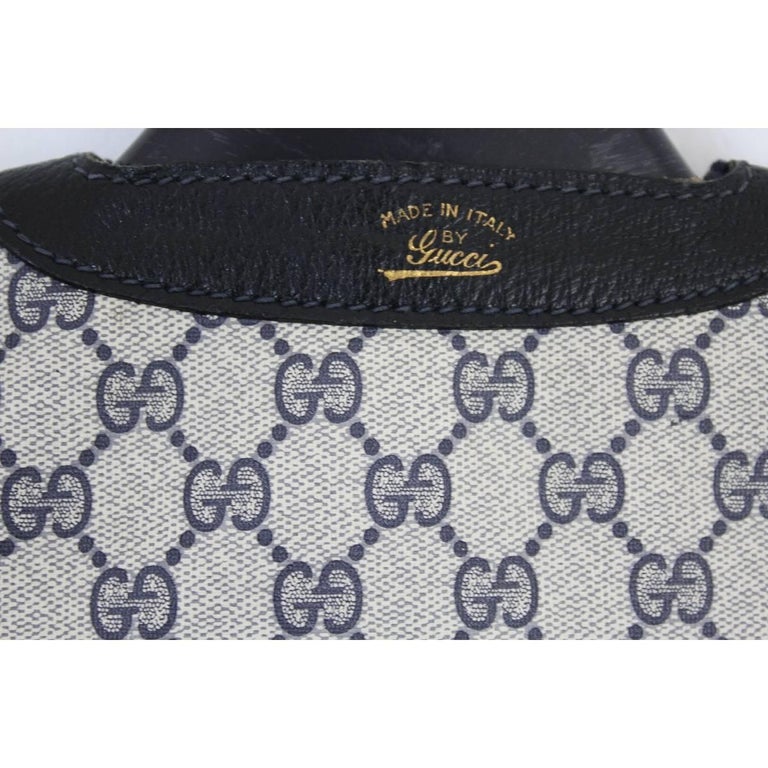 Gucci vintage garment luggage travel bag blue GG canvas monogram 1980s