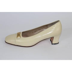 Salvatore Ferragamo ivory leather shoes NWT women's size 9 us made italy new