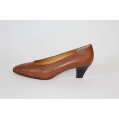 Arfango leather brown shoes women's size 39 1/2 made italy vintage
