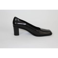 Via Spiga leather black shoes women's size 41 it vintage made italy 1980s