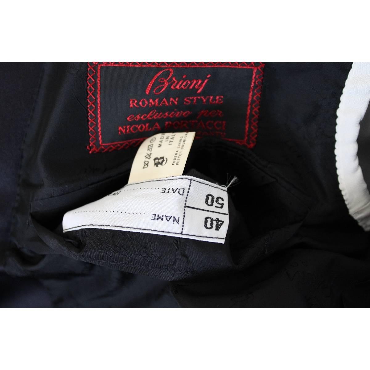 Brioni vintage men’s black wool and Satin Double-breasted smoking jacket   In New Condition For Sale In Brindisi, IT