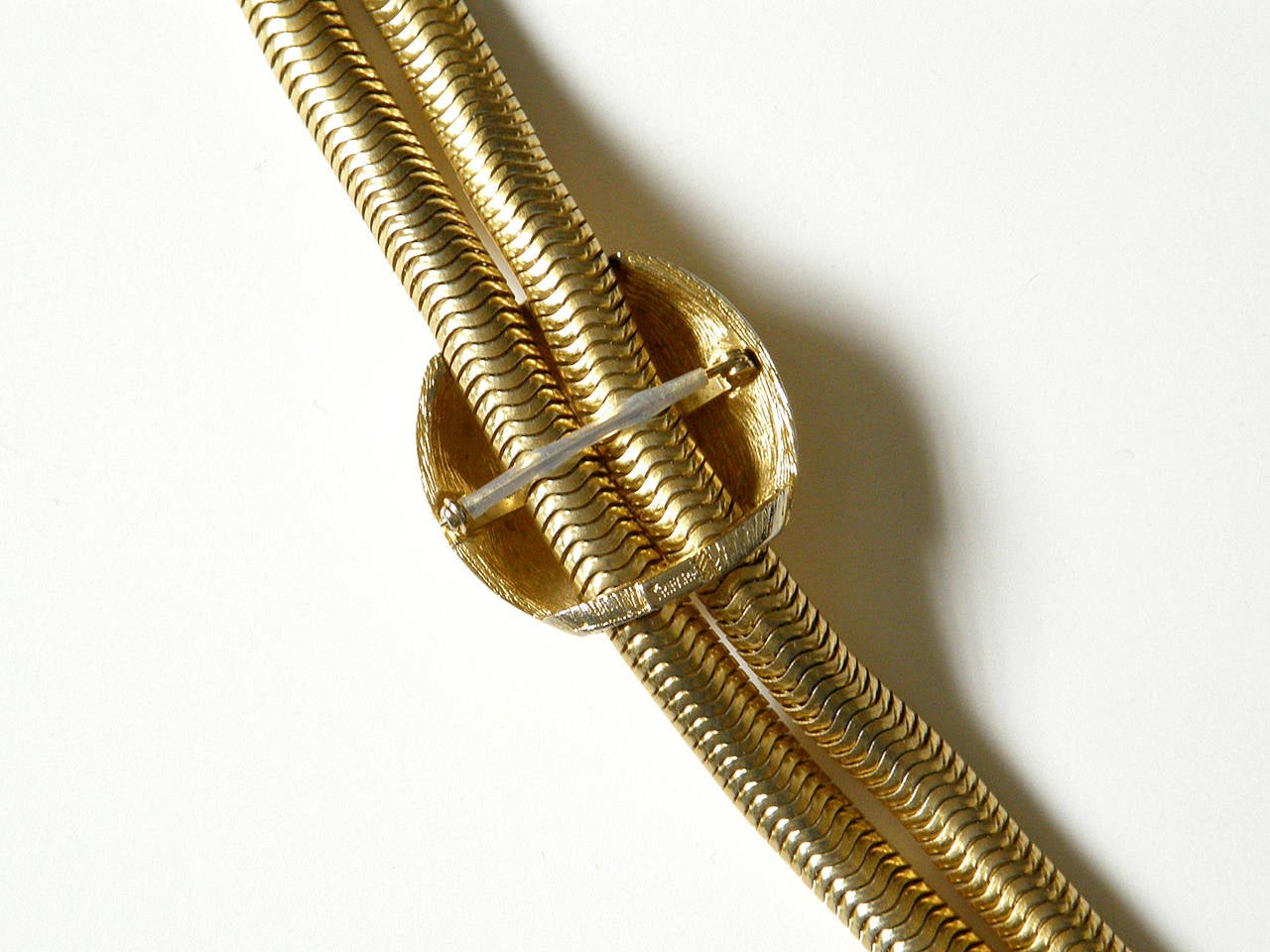Trifari Gold Tone Snake Chain Necklace with Slide 1