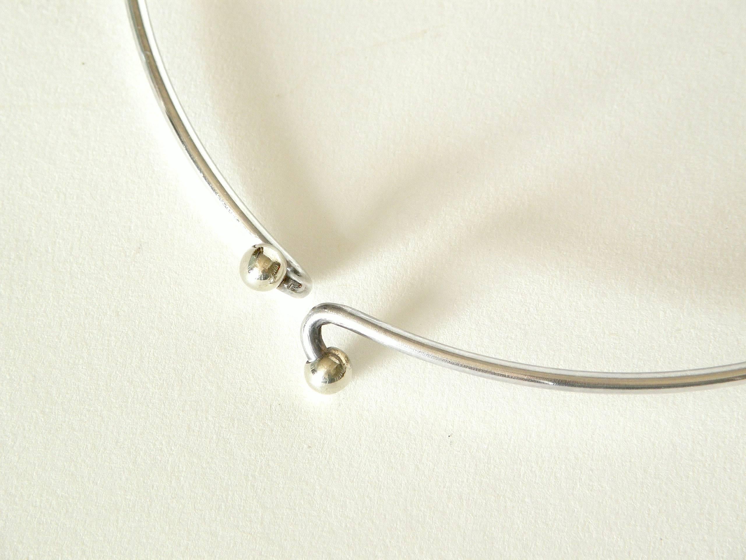 Women's Modernist Sterling Necklace with Geometric Pendant For Sale