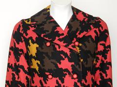 Mod Coat with Abstract Op Art Houndstooth Print Fabric