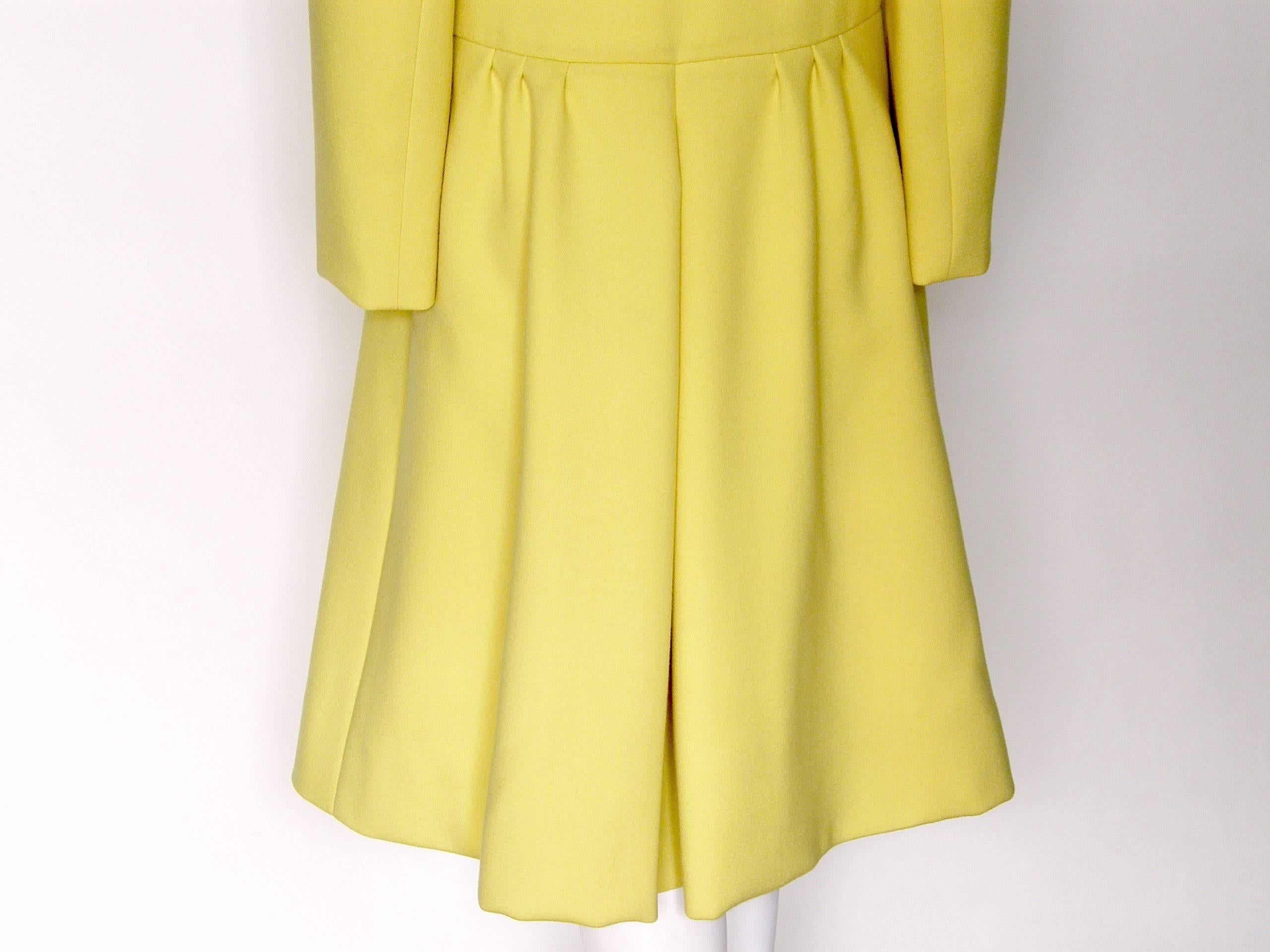 Mod Originala Coat Bright Yellow Wool with Tie Waist 4
