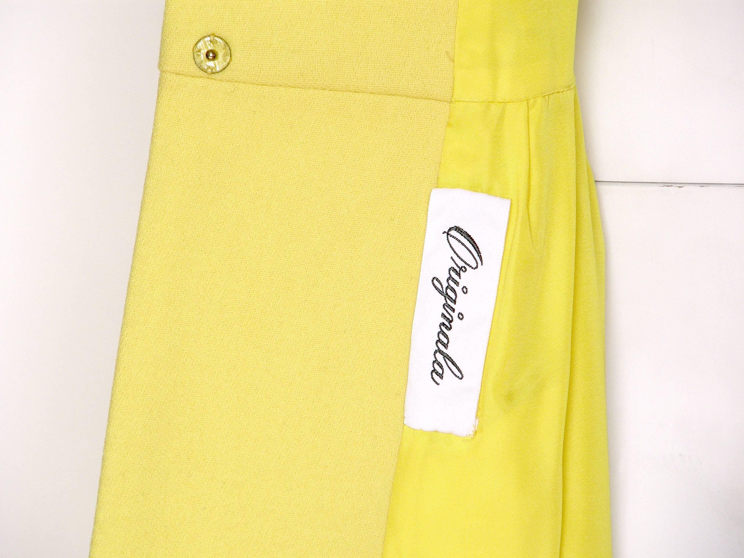Mod Originala Coat Bright Yellow Wool with Tie Waist 6