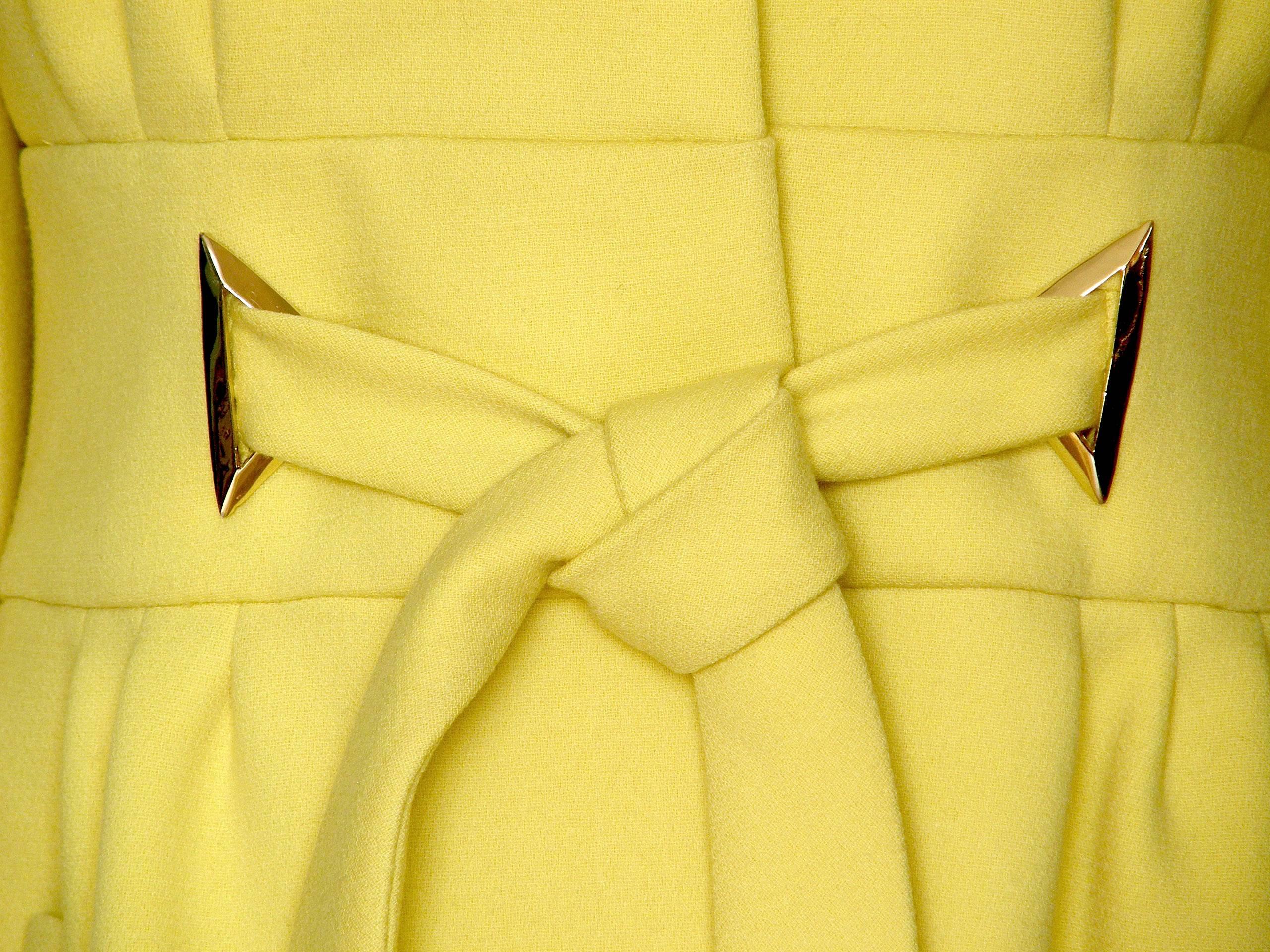 Mod Originala Coat Bright Yellow Wool with Tie Waist In Good Condition In Chicago, IL
