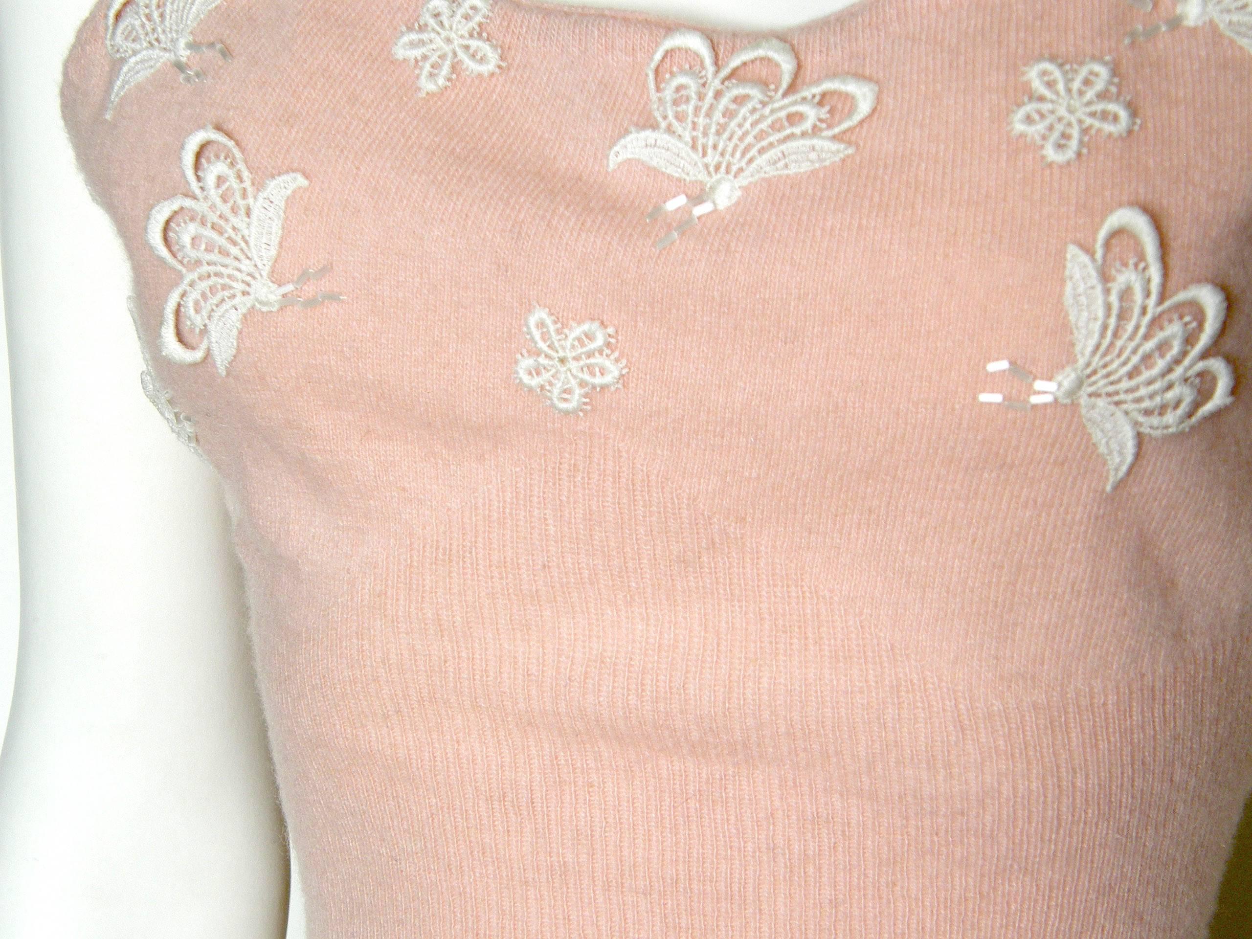 Cashmere Sweater Twin Set with Butterflies 1