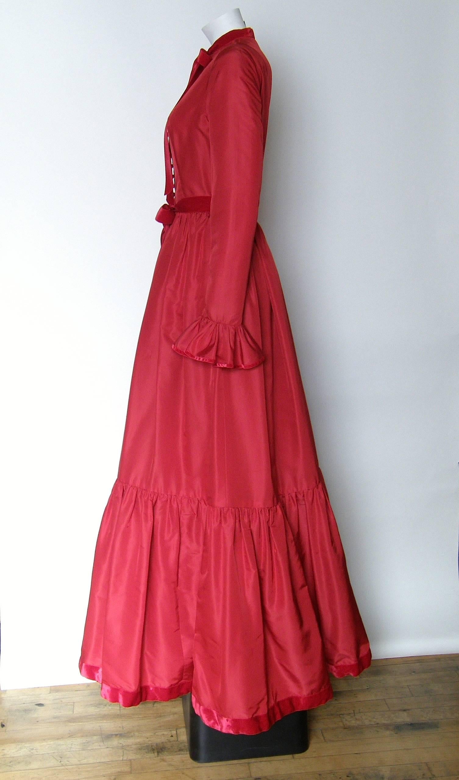 red taffeta dress