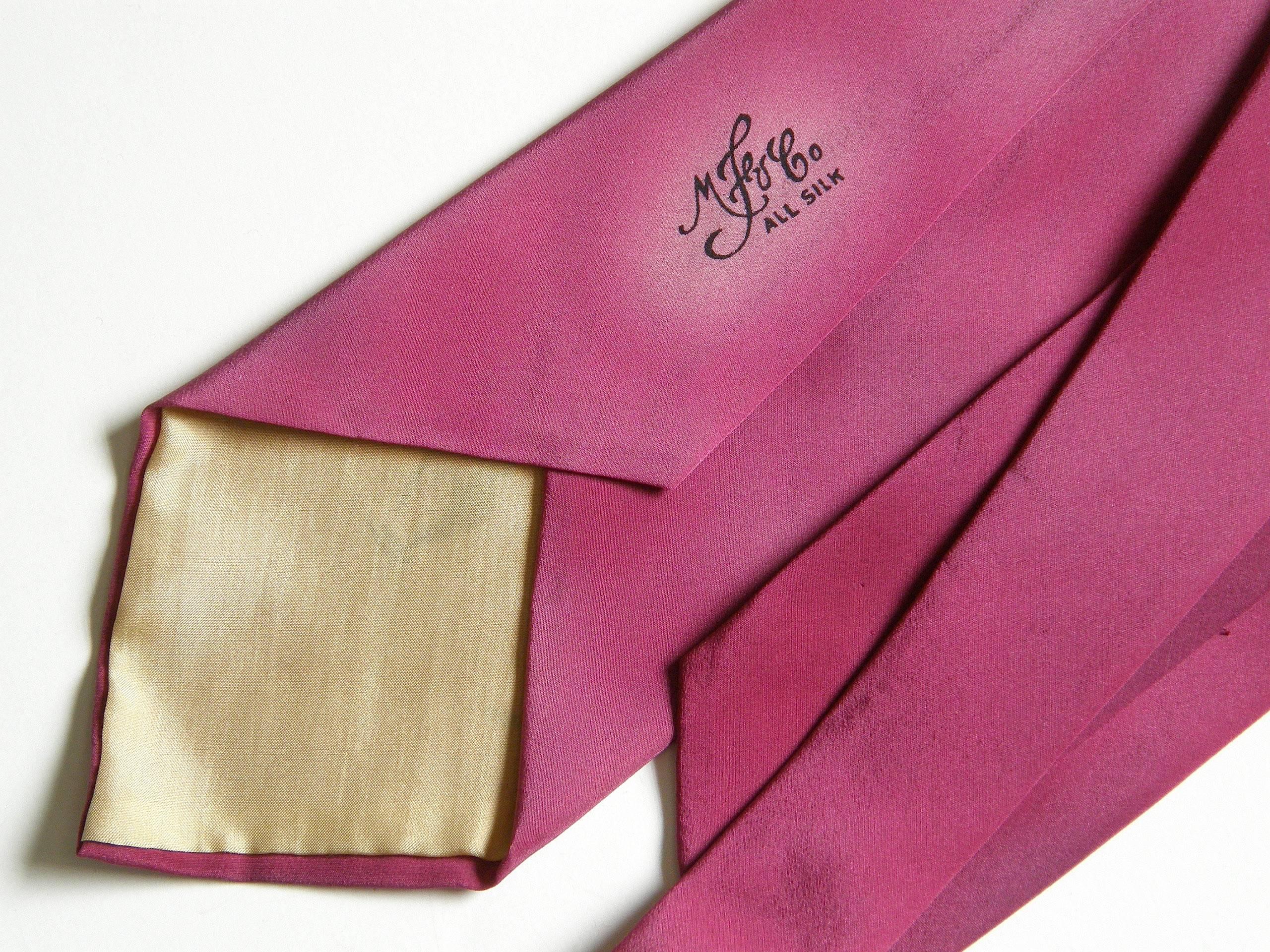 Pink Hand Painted Silk Tie