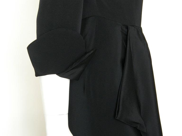 Ceil Chapman Little Black Cocktail Dress Fixed Wrap Bodice and Skirt ...