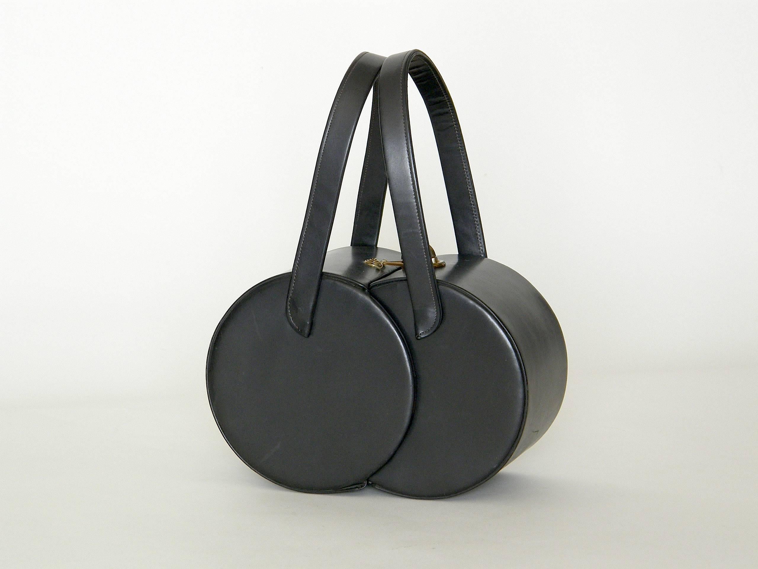 Black Double Cylinders Handbag