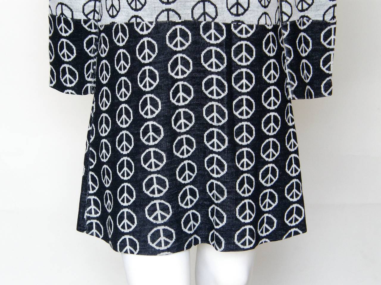 Gray Alvin Duskin Peace Sign Mini Dress