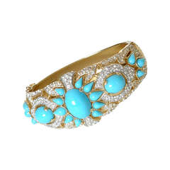 Trifari "Bijoux de l'Inde" Bracelet en turquoise