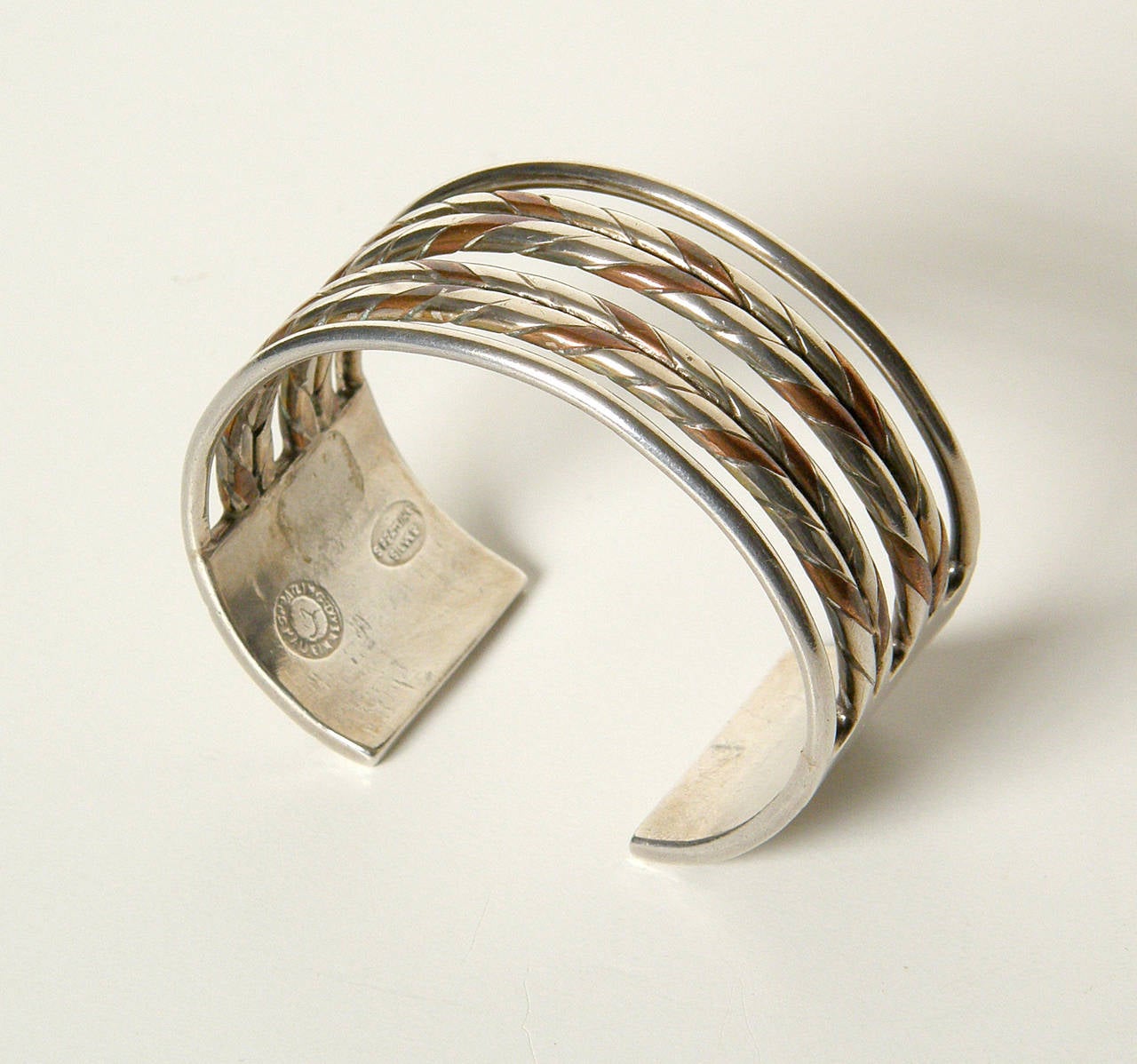 Women's or Men's William Spratling Mexican Sterling Silver and Copper Cuff Bracelet