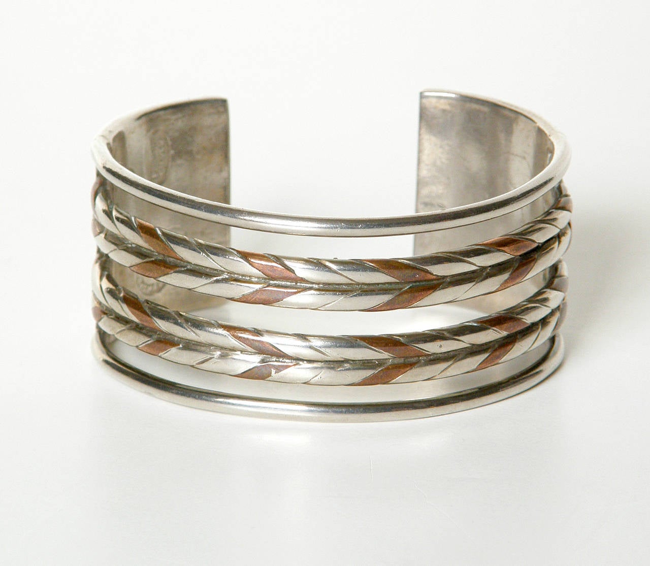 William Spratling Mexican Sterling Silver and Copper Cuff Bracelet 1