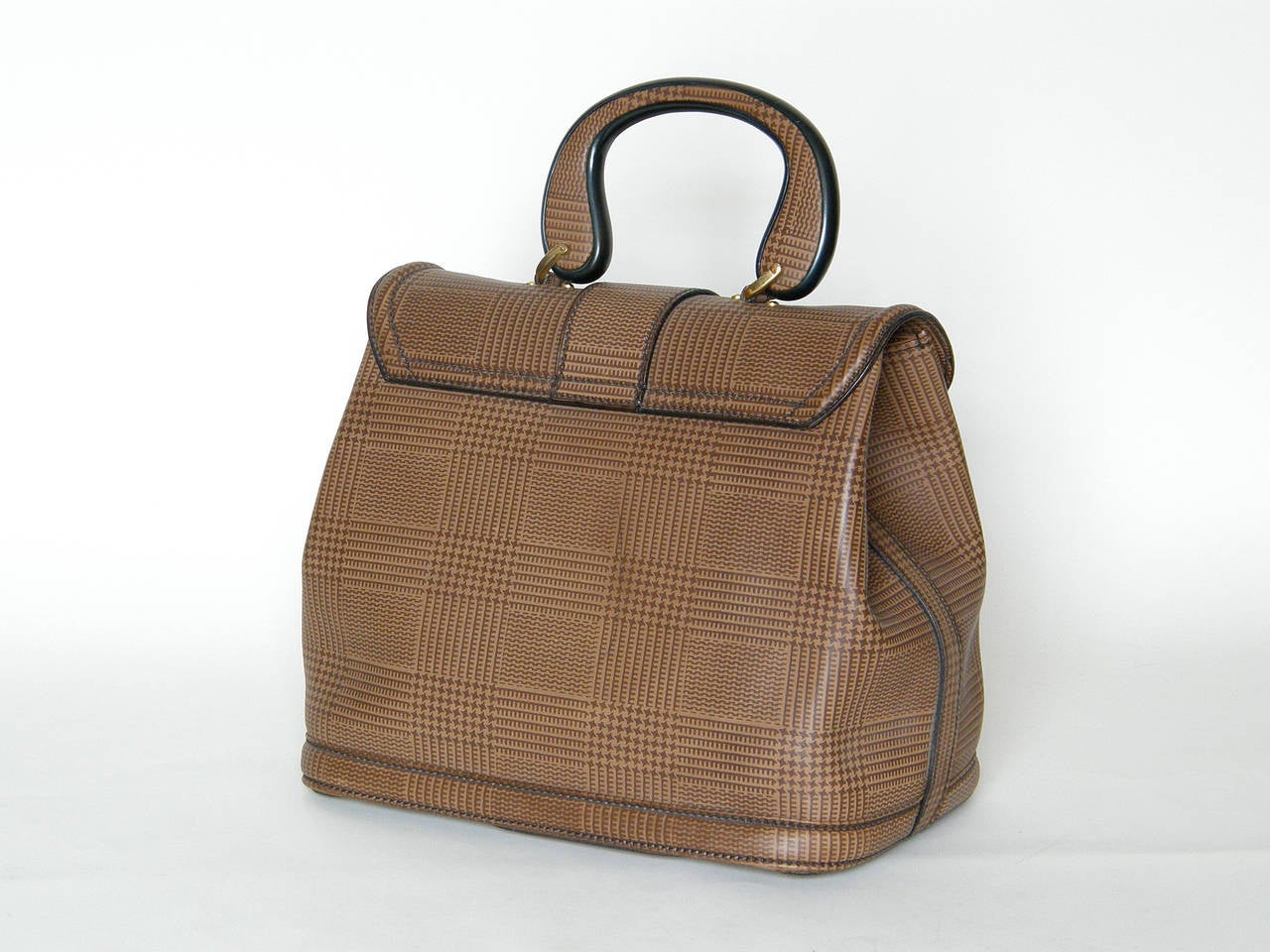 Plaid Leather Handbag For Sale at 1stdibs