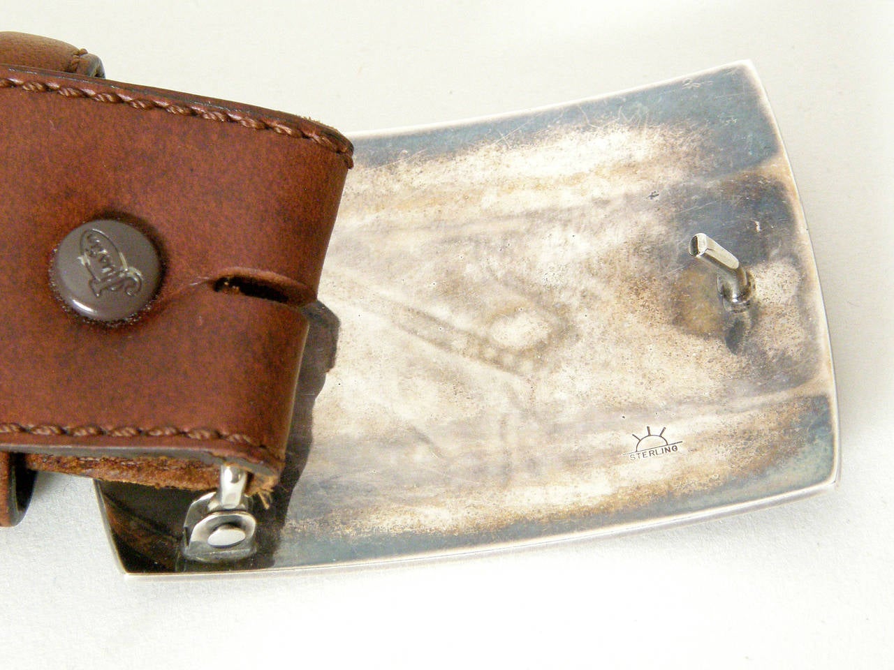 Hopi Sterling Belt Buckle By Weaver Selina at 1stDibs