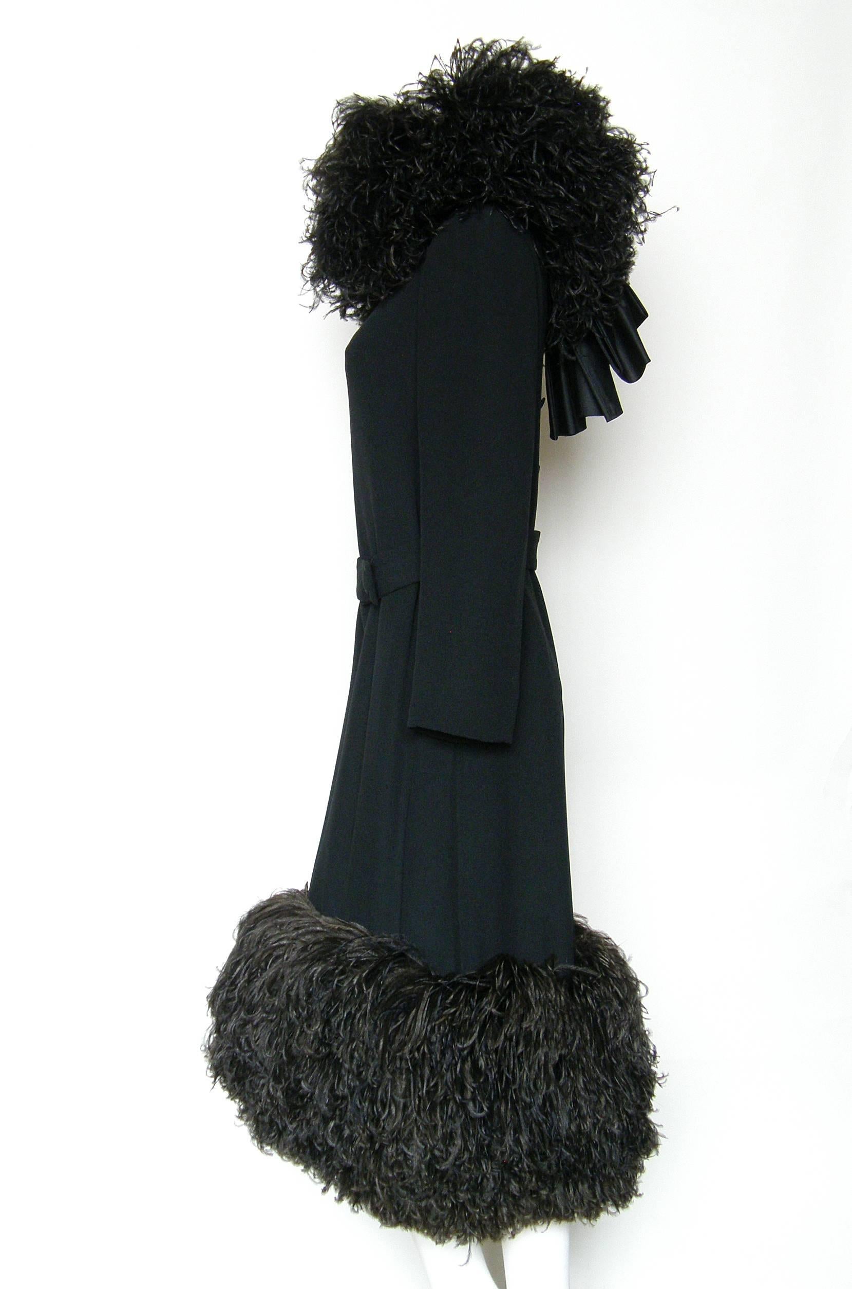 Women's Norman Norell Evening Dress with Ostrich Feathers