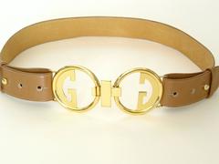 Gucci Leather Belt with Double G Buckle