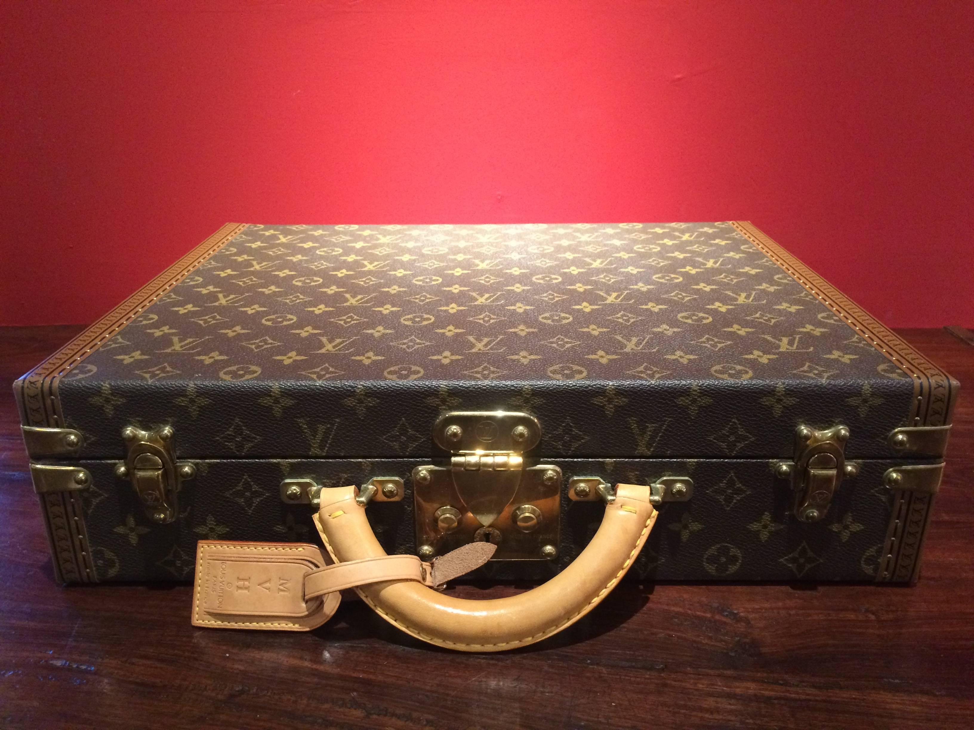 Louis Vuitton Monogram Canvas Super President Briefcase 1950's at 1stDibs   vintage louis vuitton president briefcase, 1950s briefcase, louis vuitton  1950